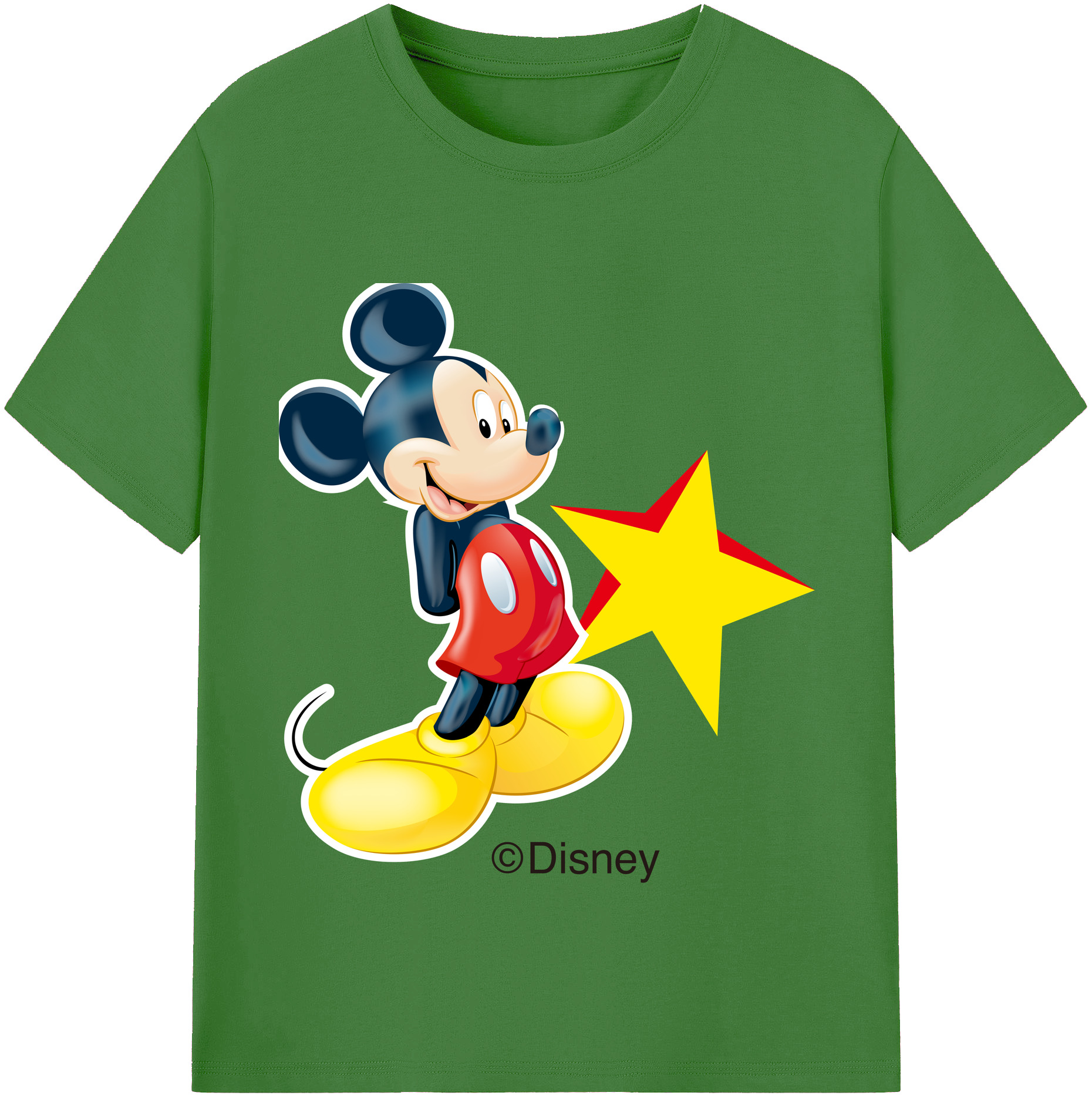 （画像用） ミッキーマウス Mickey Mouse レディースカジュアルプリントTシャツ（綿100％）